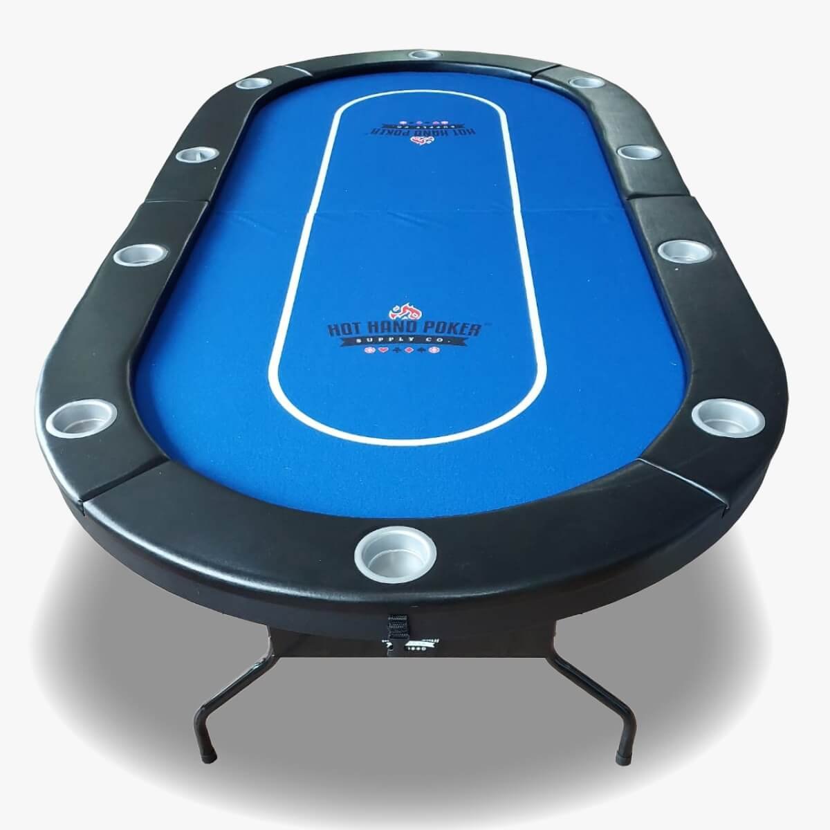 שולחן פוקר אליפטי מתקפל 213 ס״מ HOT HAND POKER בצבע כחול