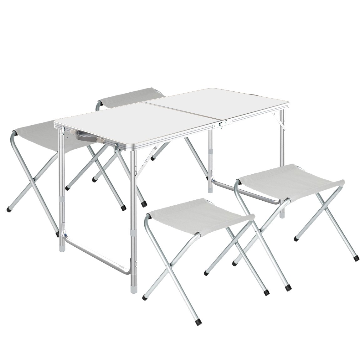 שולחן מתקפל + 4 כיסאות 120×60 ס״מ לחצר