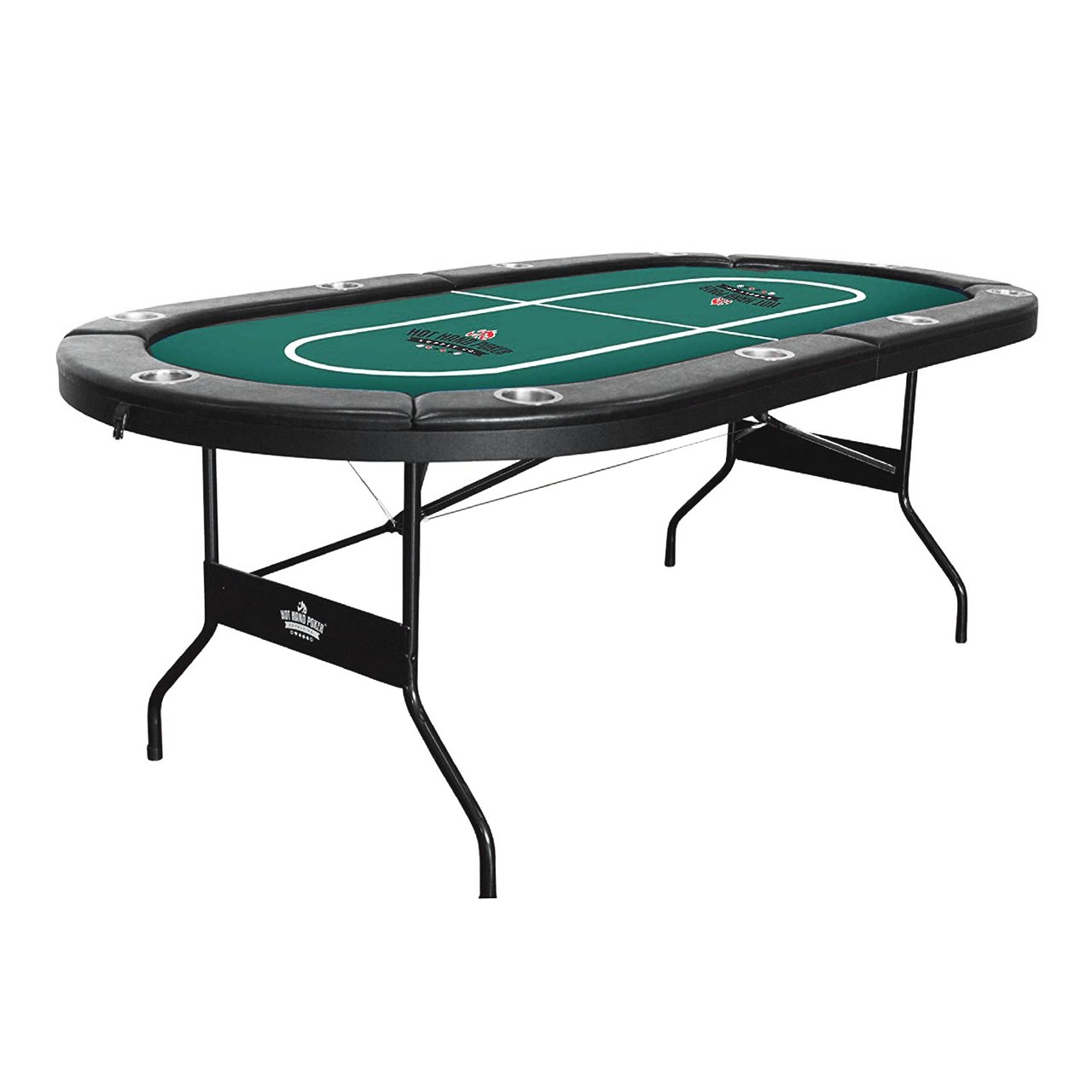 שולחן פוקר אליפטי מתקפל 213 ס״מ HOT HAND POKER בצבע ירוק