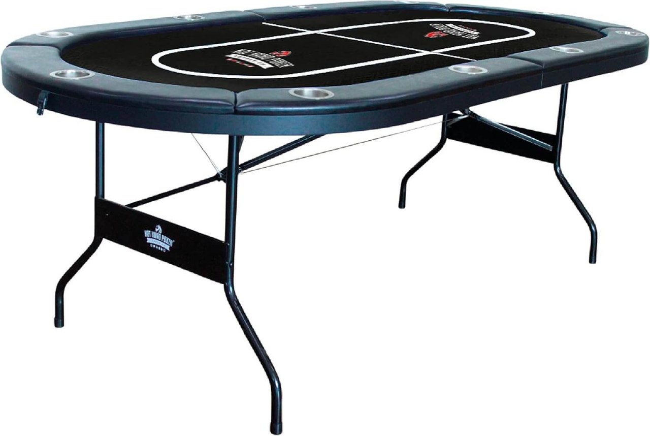 שולחן פוקר אליפטי מתקפל 213 ס״מ HOT HAND POKER בצבע שחור